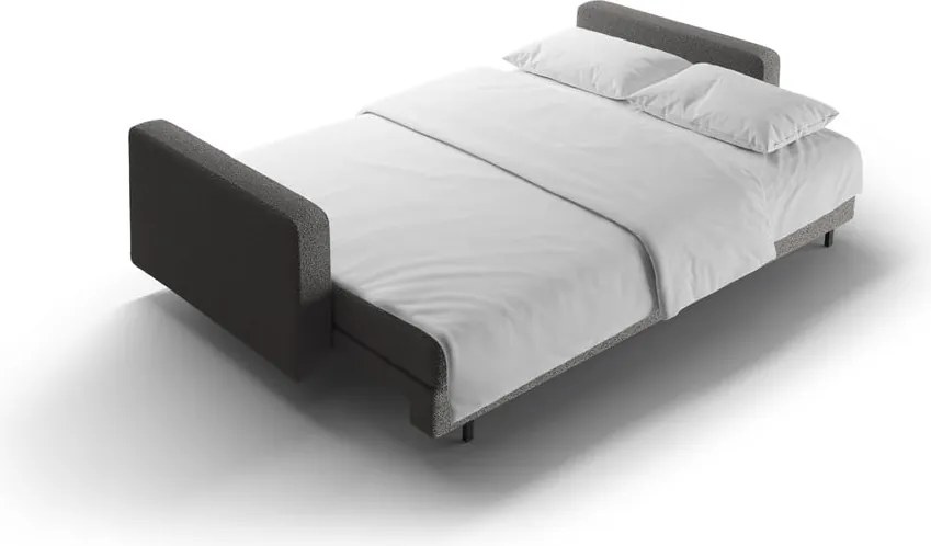 Divano grigio scuro allungabile/con contenitore con rivestimento in bouclé 222 cm Bali – Cosmopolitan Design