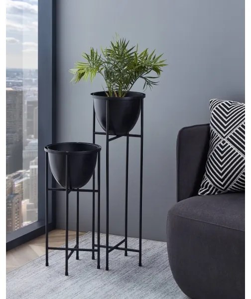 Eglo 428035 - Vaso da fiori in metallo SHIKABE 73x23,5 cm nero