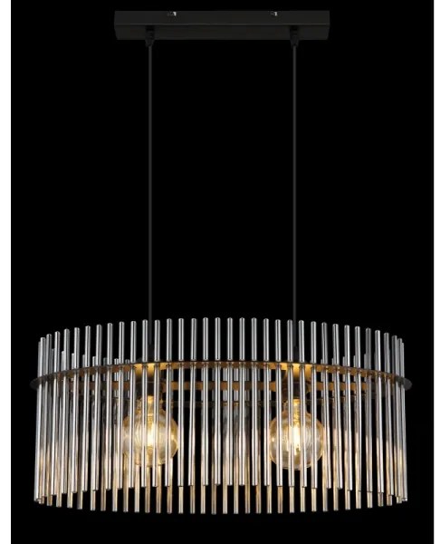 Globo 15698H3 - Lampadario a sospensione con filo GORLEY 2xE27/60W/230V nero