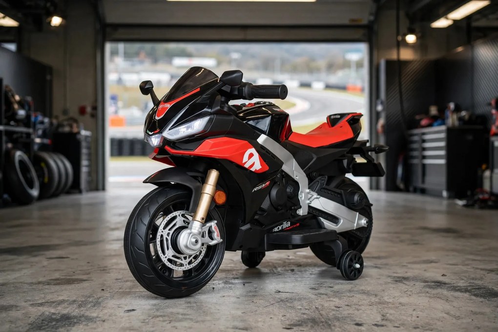 Moto Elettrica per Bambini 12V con Licenza Aprilia RSIV Small Nera...