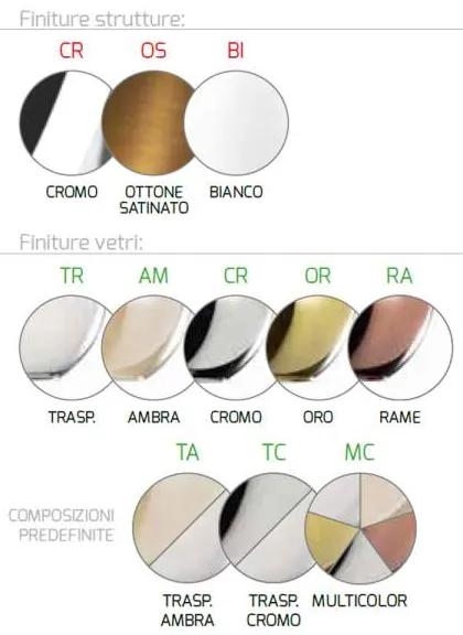 Sospensione Contemp. Rett. Future Metallo Cromo Vetro Multicolor 3 Luci E27