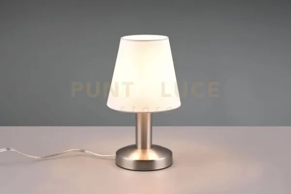 Mats ii lampada acciaio paralume bianco h.24cm 1 luce attacco e14