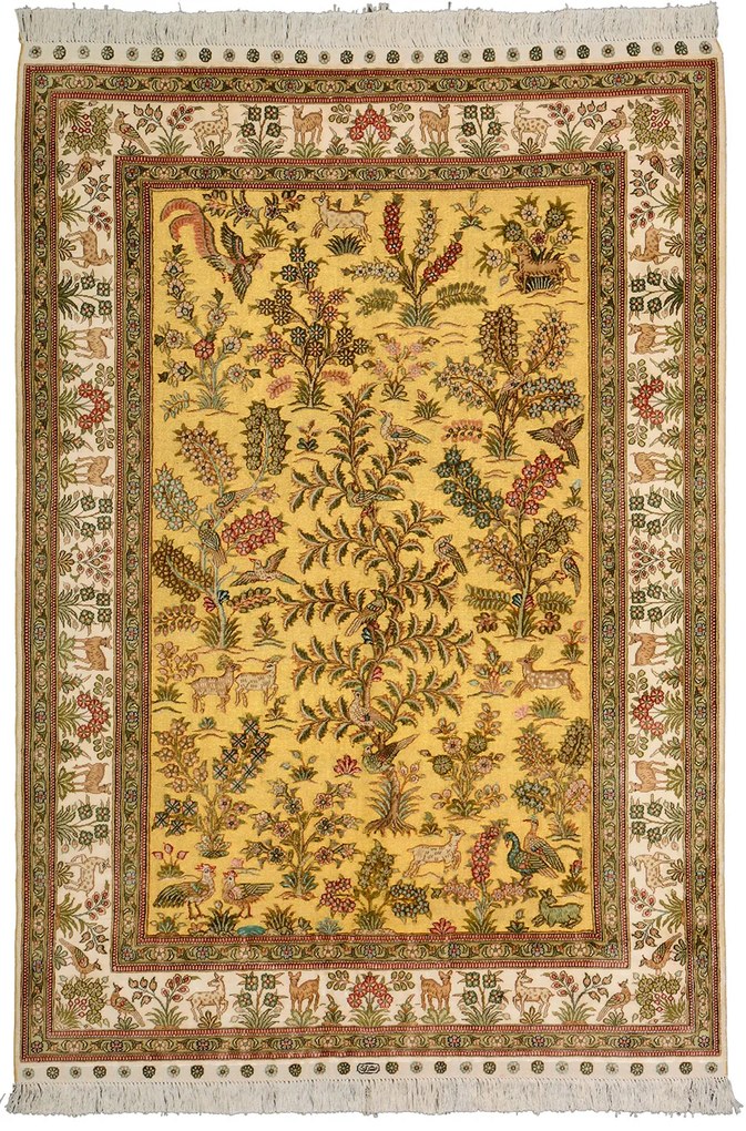 Hereke Tappeto orientale 130x180 Beige (Cina) Annodato A Mano