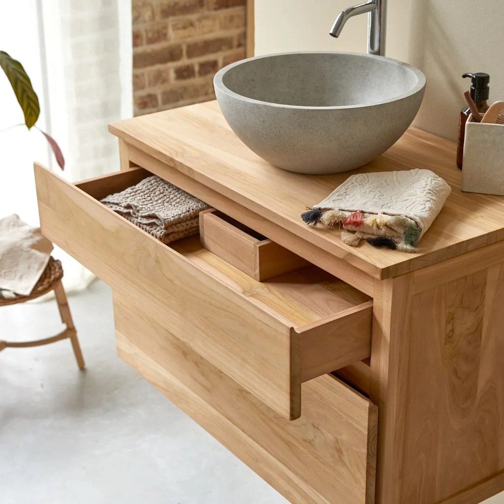 Tikamoon - Mobile sottolavabo in legno di teak 80 Jacob