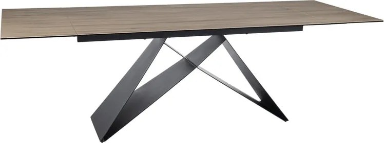 Tavolo allungabile Westin Ceramic SABBIA marrone chiaro/nero opaco - L160-240 cm