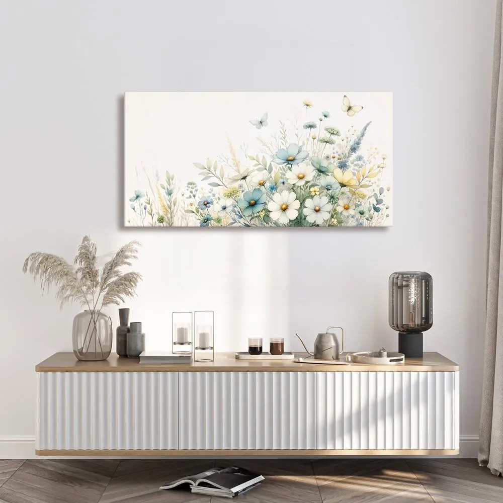 Quadro su tela – Fiori selvatici in tonalità pastello