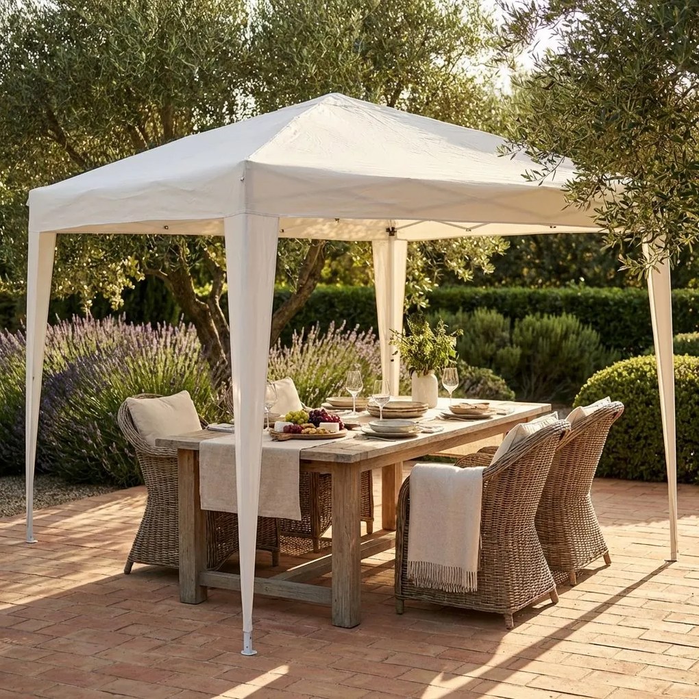 HEBES - gazebo pieghevole e richiudibile completo di sacca protettiva in acciaio 3 x 3 m