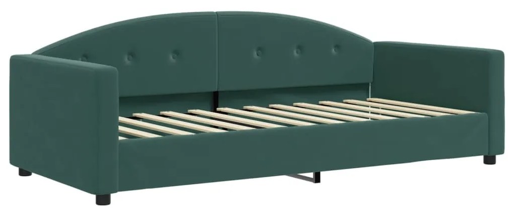 Divano letto estraibile materassi verde scuro 90x200 velluto