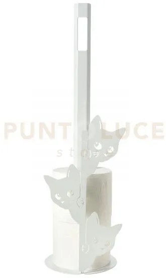 Porta carta igienica da terra silvestro bianco marmo in ferro 15x50hcm