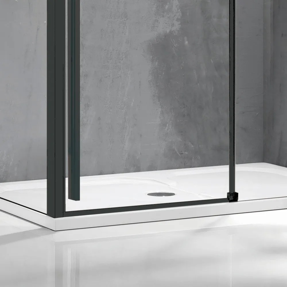 Cabina doccia 90x150 profilo nero anta scorrevole e lato fisso | KSA5000B - KAMALU