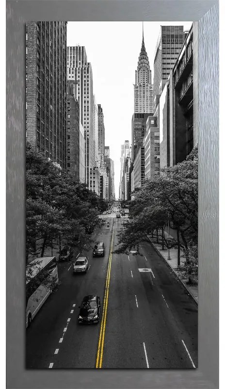 Stampa incorniciata su tela City B&W multicolore 136 x 76 cm