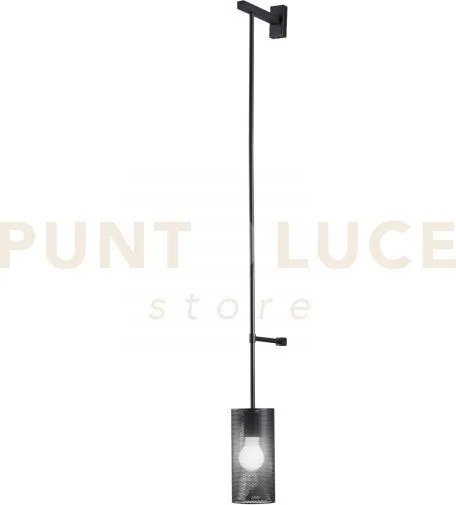 Applique a parete king nera satinato 1 luce attacco e27 10x18x120cm