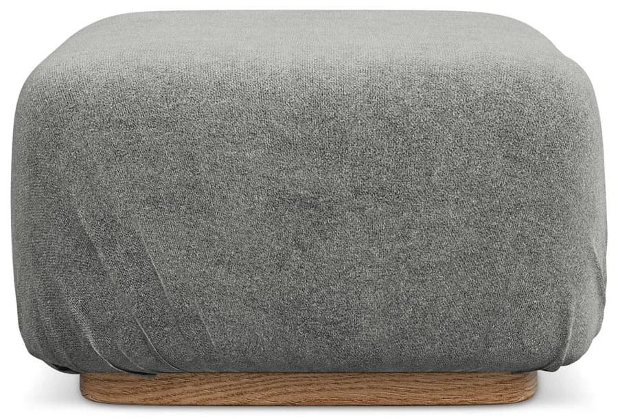 Poggiapiedi componibile grigio con rivestimento in bouclé Ailani – Makamii