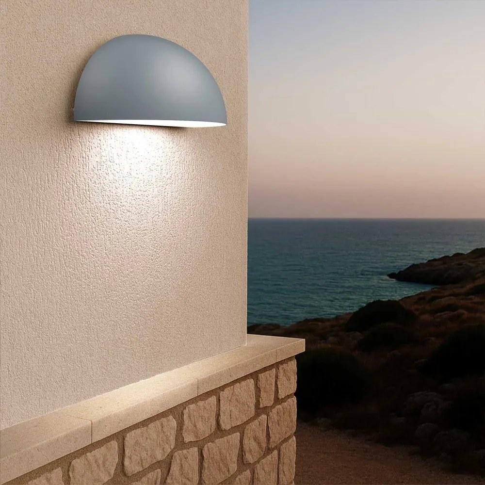 Applique Curva Monodirezionale con base E27, IP54 Grigia - Serie BRINA Base E27