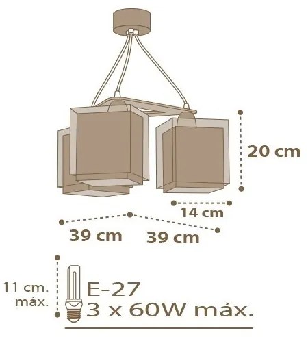 Dalber D-63394 - Lampadario per bambini GOOD NIGHT 3xE27/60W/230V