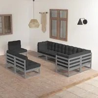 Set Divani da Giardino 8 pz con Cuscini Legno Massello di Pino 3076676