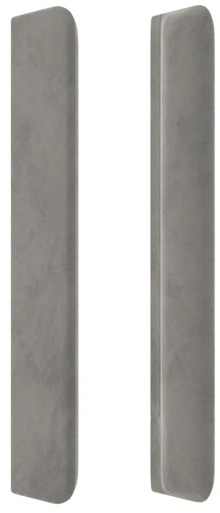 Testiera ad orecchio grigio chiaro 103x16x118/128 cm in velluto