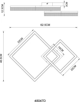 Globo 48047D - Plafoniera LED ZARA LED/24W/230V 3000K 46,5x62,5 cm
