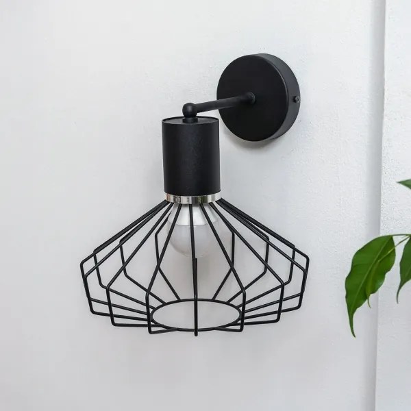 Lampada da parete SOLANO 1xE27/15W/230V nero/cromo lucido