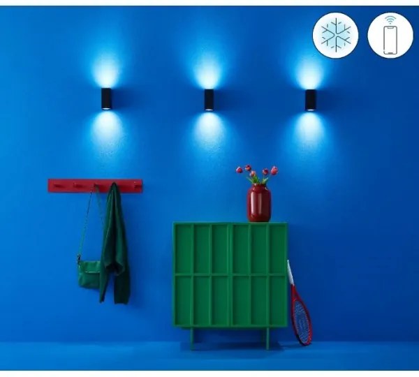 WiZ -LED RGBW Applique dimmerabile UP&DOWN 2xGU10/4,7W/230V Wi-Fi CRI 90 nero