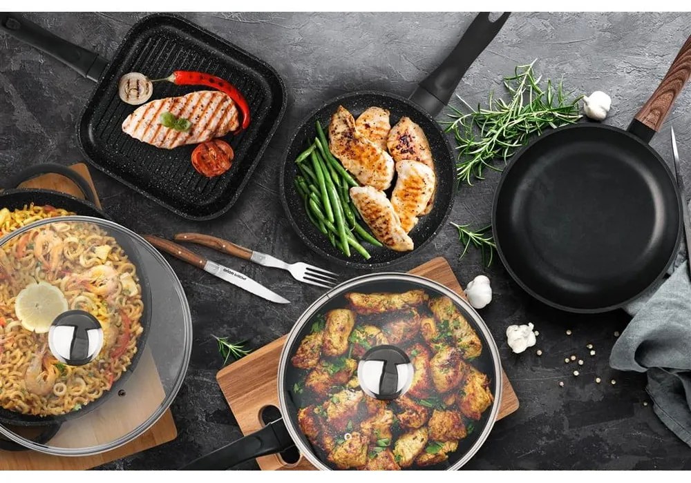 Padella in alluminio con coperchio ø 28 cm Grande - Orion