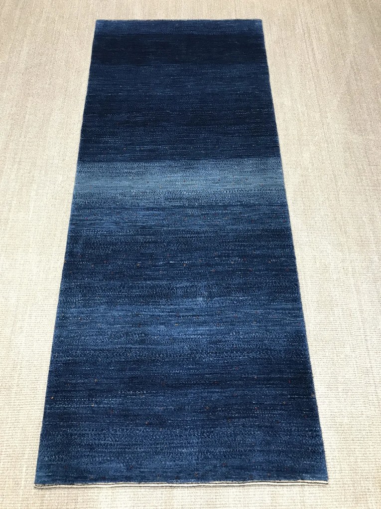 Loribaft Tappeto 90 x 210 Blu (Iran) Annodato A Mano