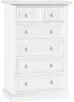 Cassettiera 6 cassetti in legno shabby bianco 62x37x93 - Mobili 2G