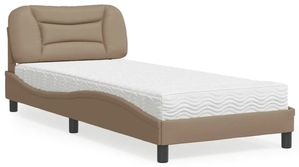 Letto con materasso cappuccino 80x200 cm similpelle