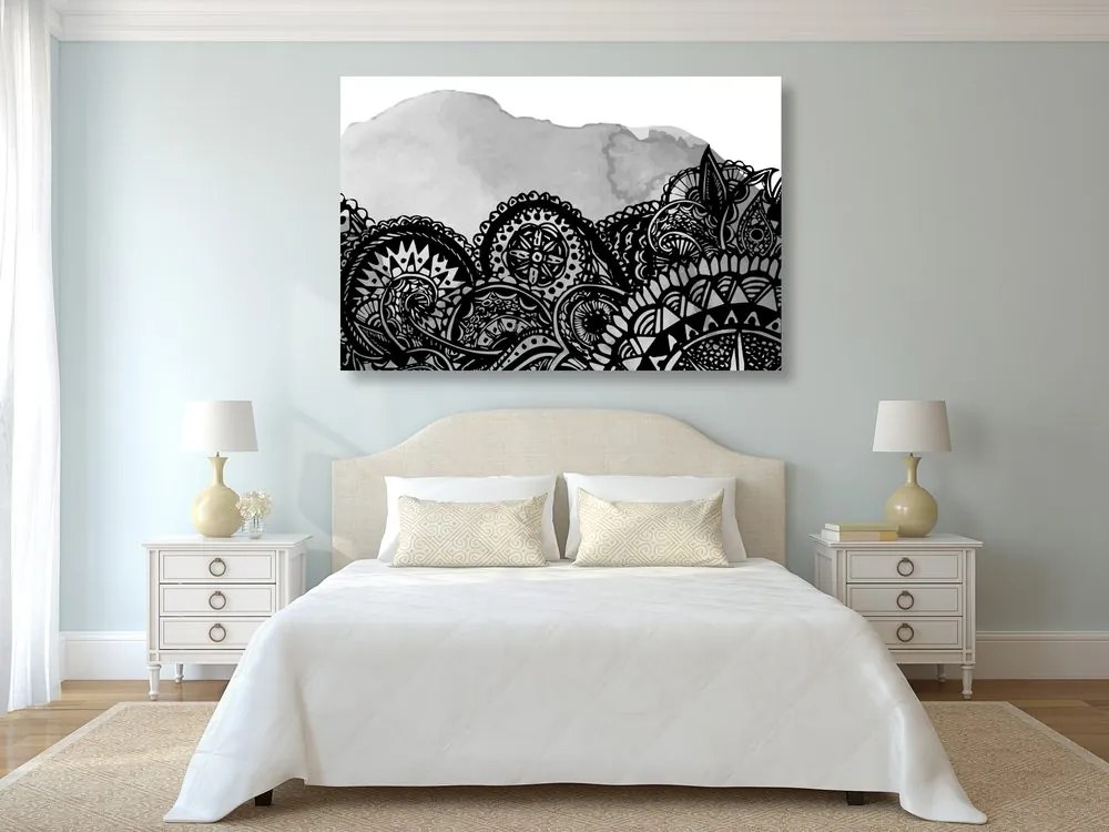 Stampa su tela – Mandala in bianco e nero