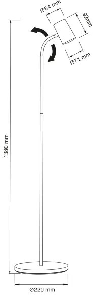 Lampada con piedistallo FELIX 1xGU10/9W/230V nero