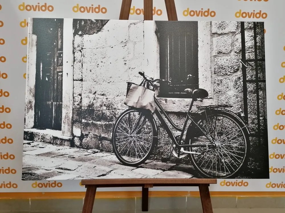 Quadro su tela – Bicicletta retrò in bianco e nero
