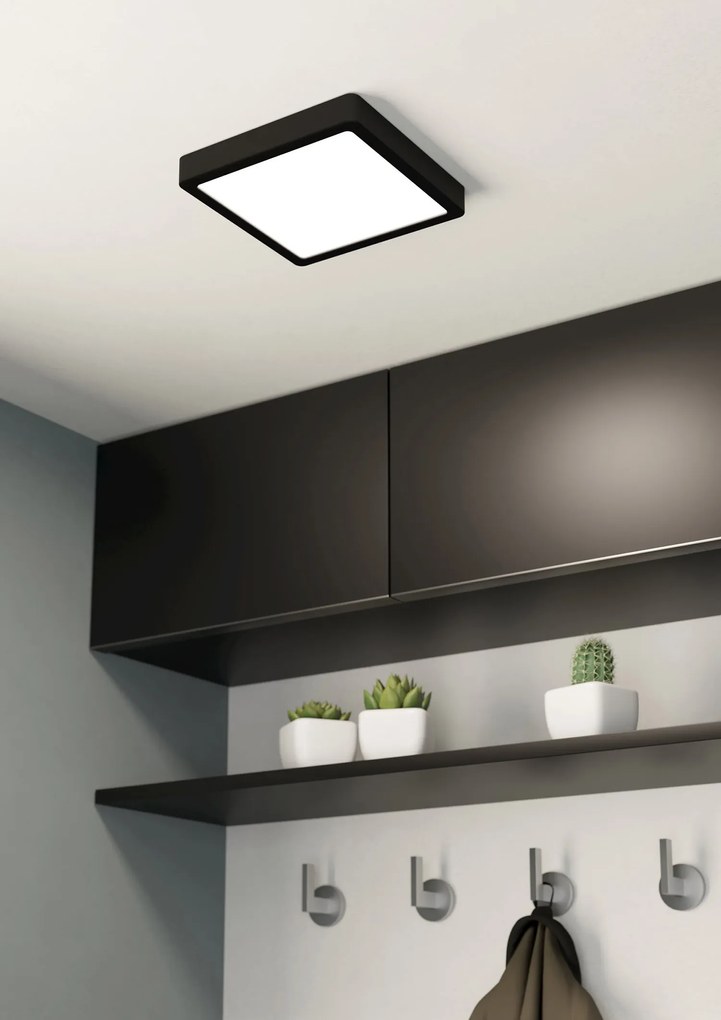 Plafoniera Moderna Fueva 5 In Acciaio Nero Led Integrato 17W 3000K Ip44