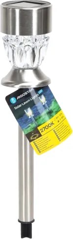 Aigostar - Lampada solare LED LED/0,006W/1,2V 35,5cm cromo 2700K IP44