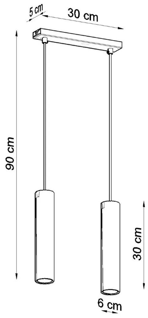 Lampada a sospensione 2xGU10 in acciaio LAGOS 2