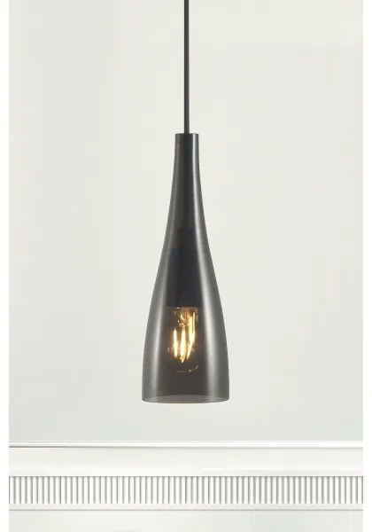 Nordlux - Lampada a sospensione con cavo EMBLA 1xE27/40W/230V fumé/nero