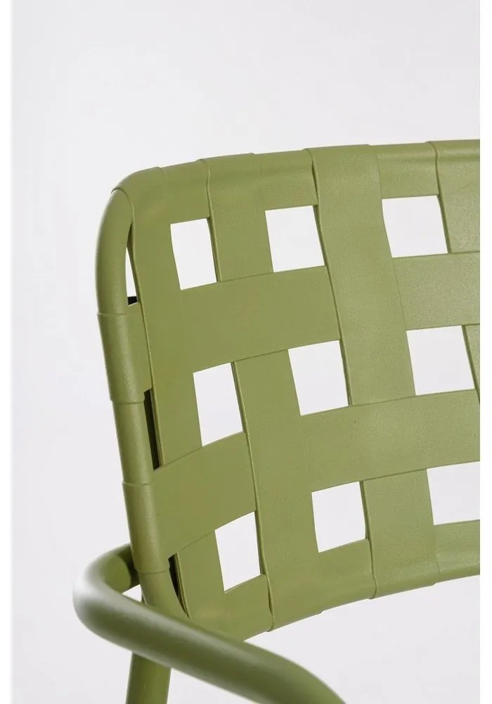 Sedie da esterno in set verdi in metallo 4 pz Clover – Bizzotto