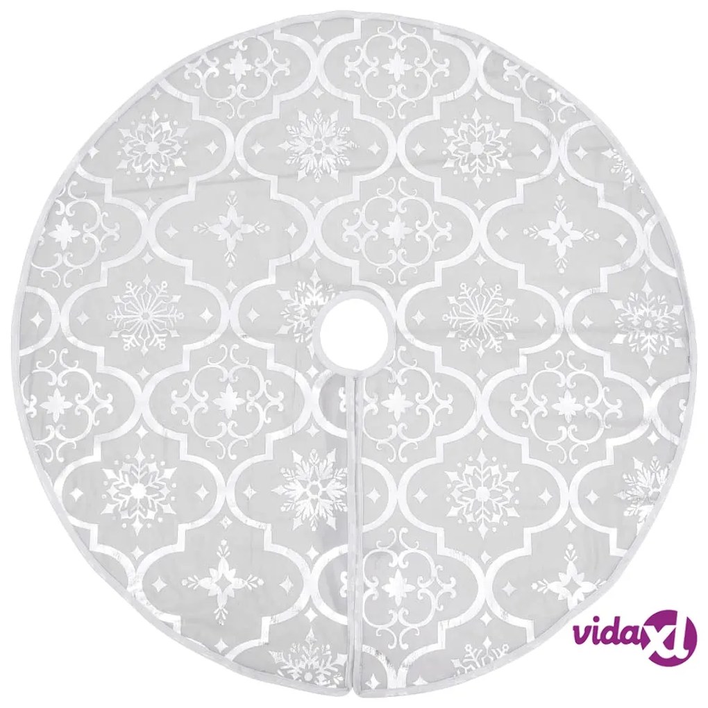 vidaXL Gonna Albero Natale Raffinata con Calza Bianca Tessuto 150 cm