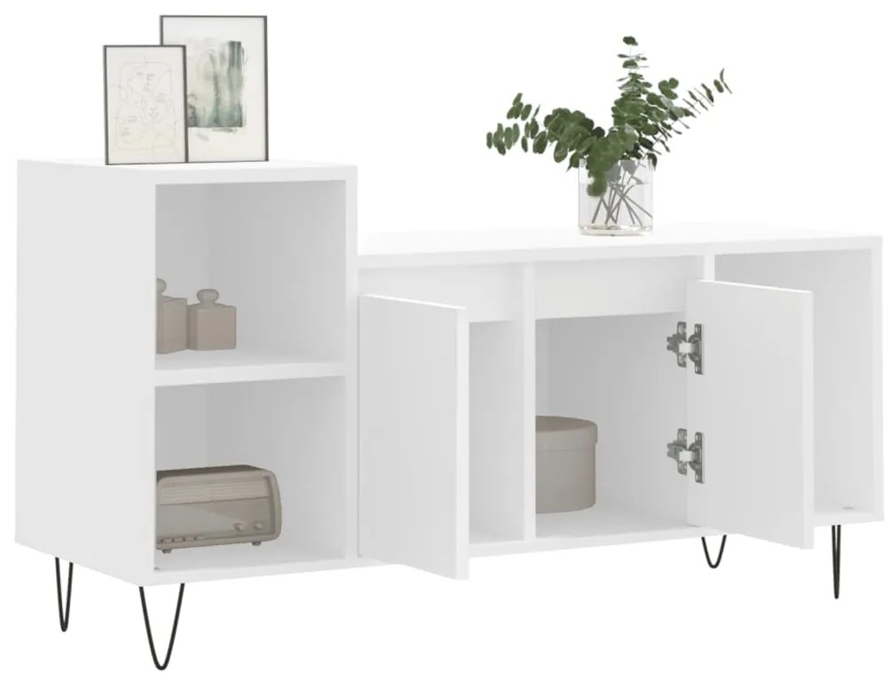 Mobile porta tv bianco 100x35x55 cm in legno multistrato