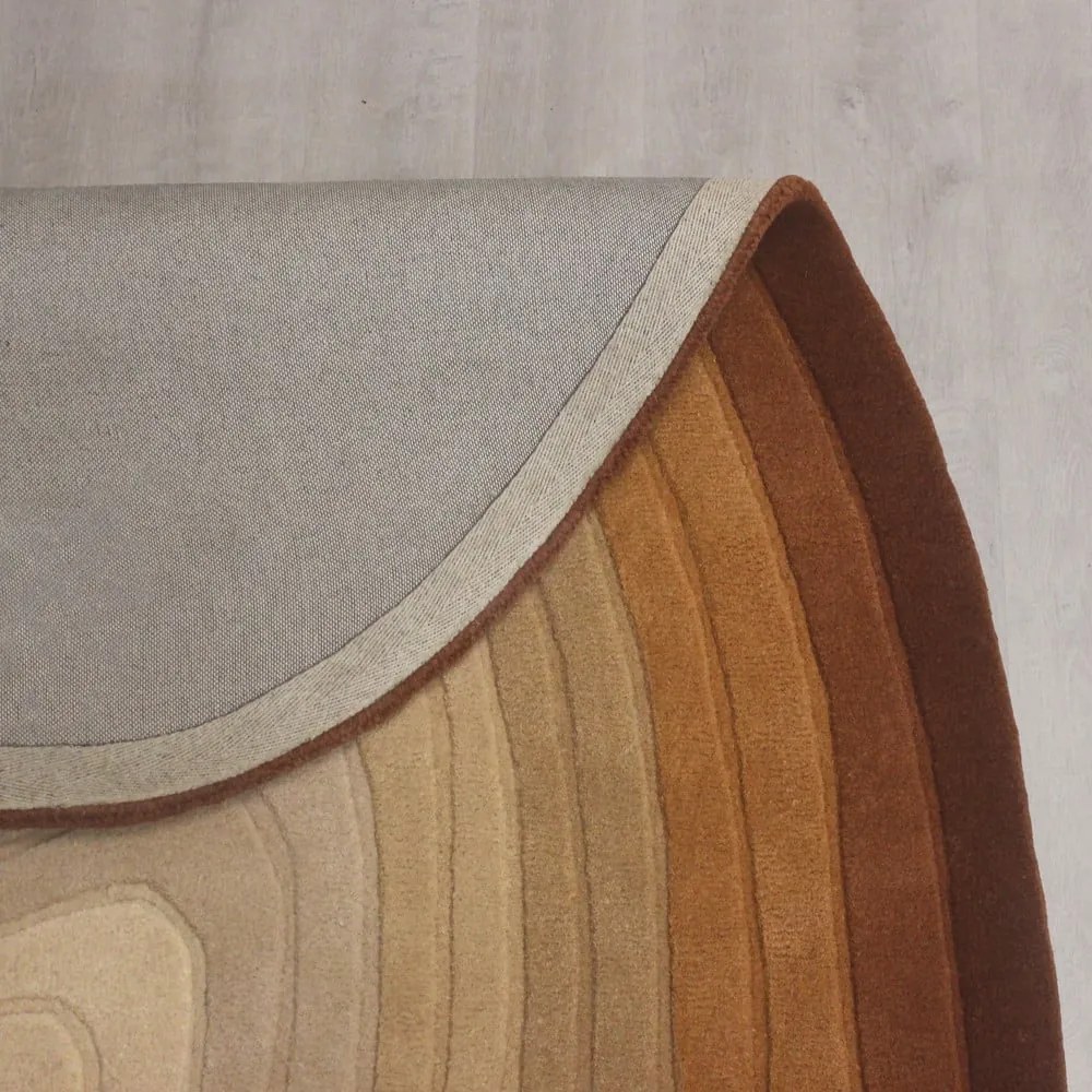 Tappeto in lana color mattone 160x230 cm Puddle Ombre Wool - Flair Rugs