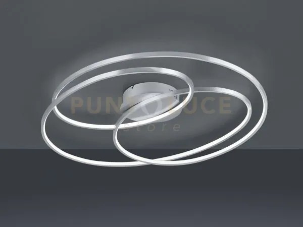 Gale plafoniera led 50w 7000lm, 3000k grande acciaio satinato 3 cer...