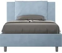 Letto Singolo 100x200 cm con Rete e Contenitore Antea Azzurro