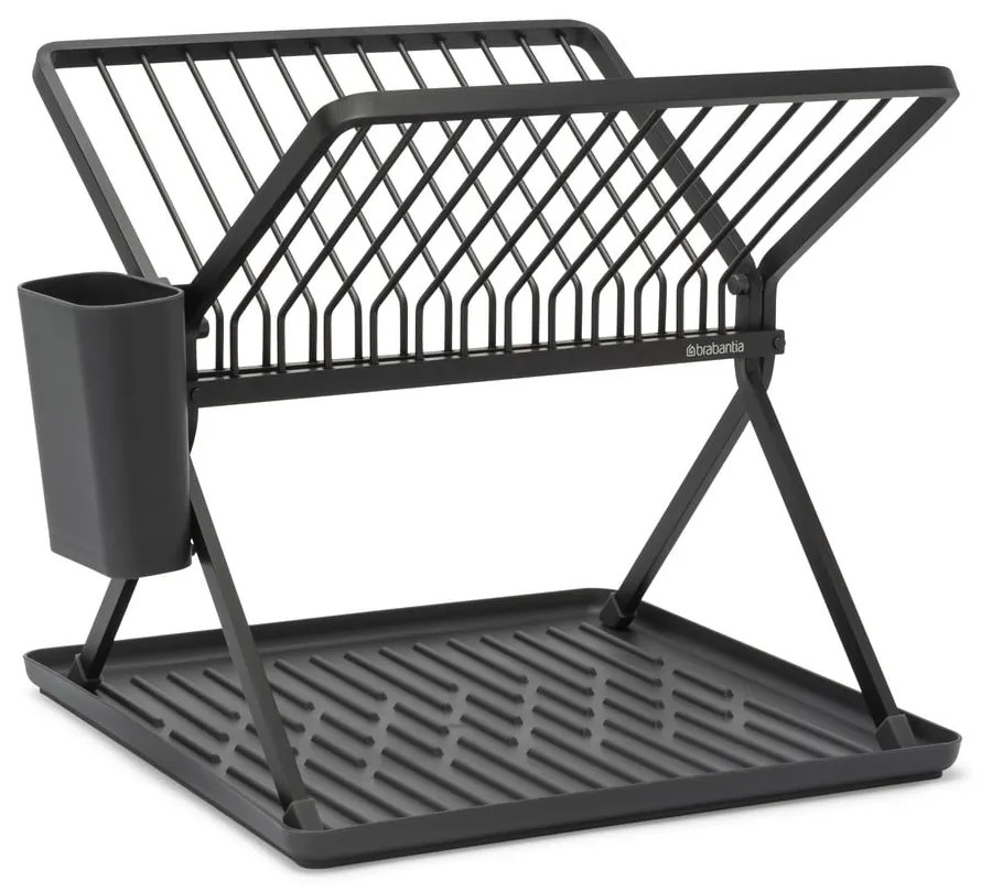 Scolapiatti grigio scuro in metallo a due livelli 37x33 cm - Brabantia