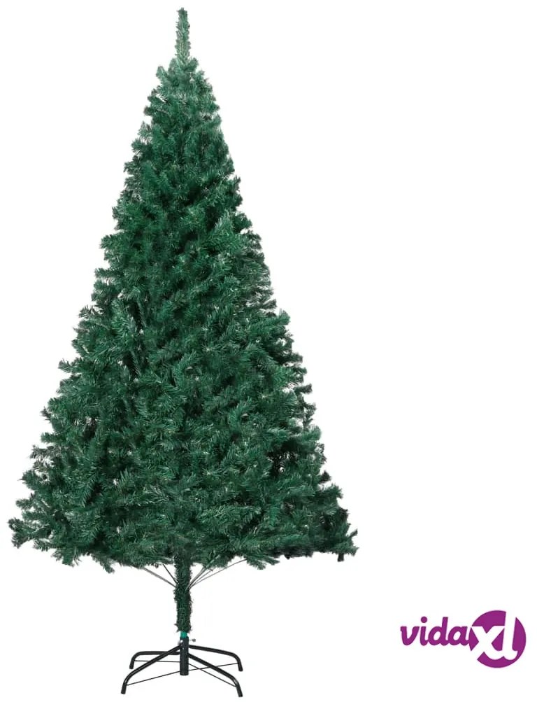 vidaXL Albero di Natale Preilluminato con Rami Spessi Verde 120 cm PVC