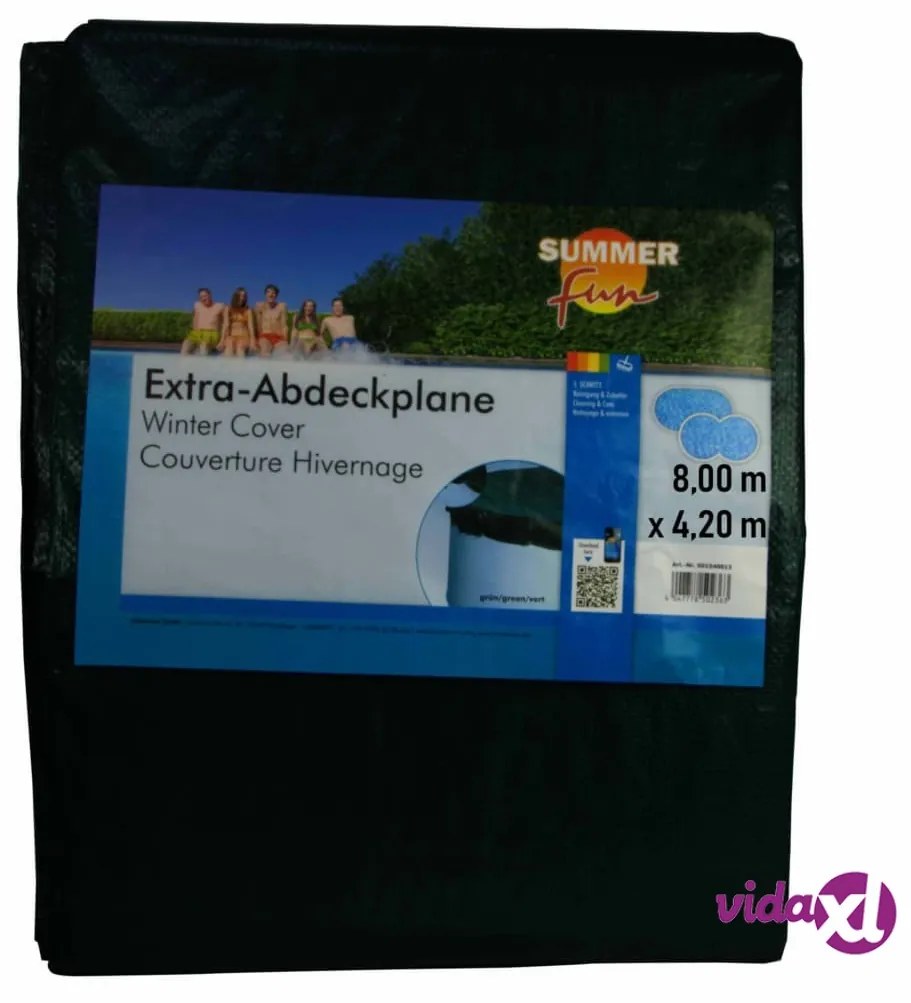 Summer Fun Copertura Invernale per Piscina Ovale 800 cm in PVC Verde