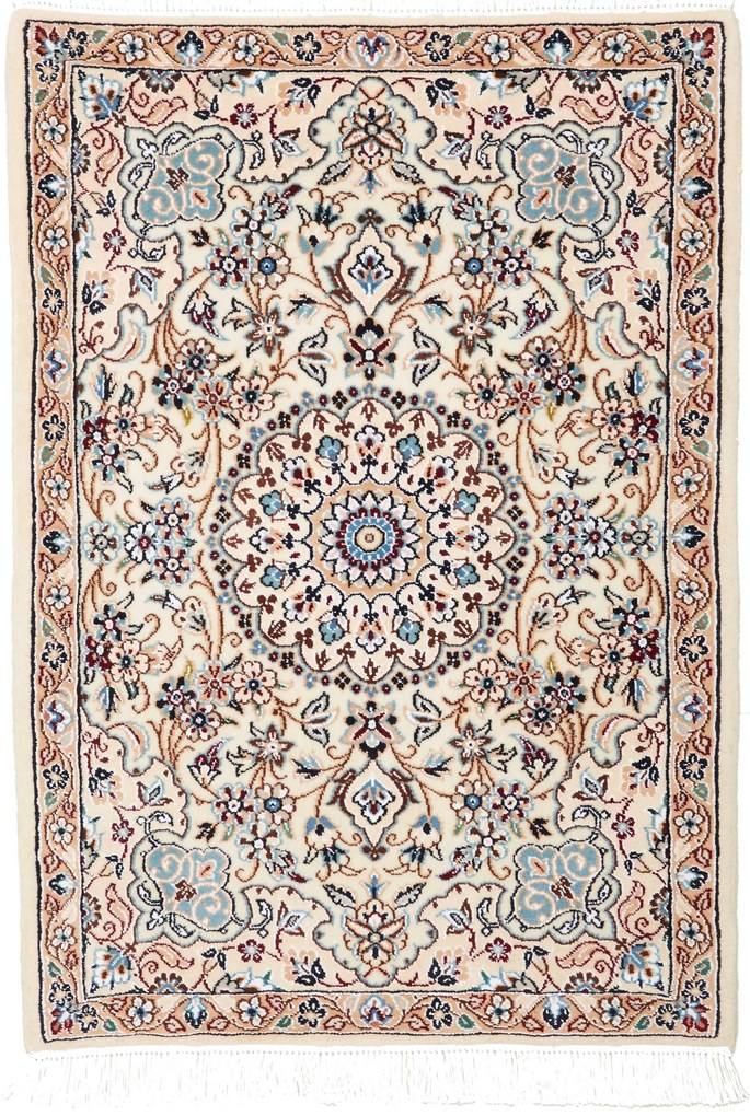 Nain Tappeto 70x90 Beige (Iran) Annodato A Mano