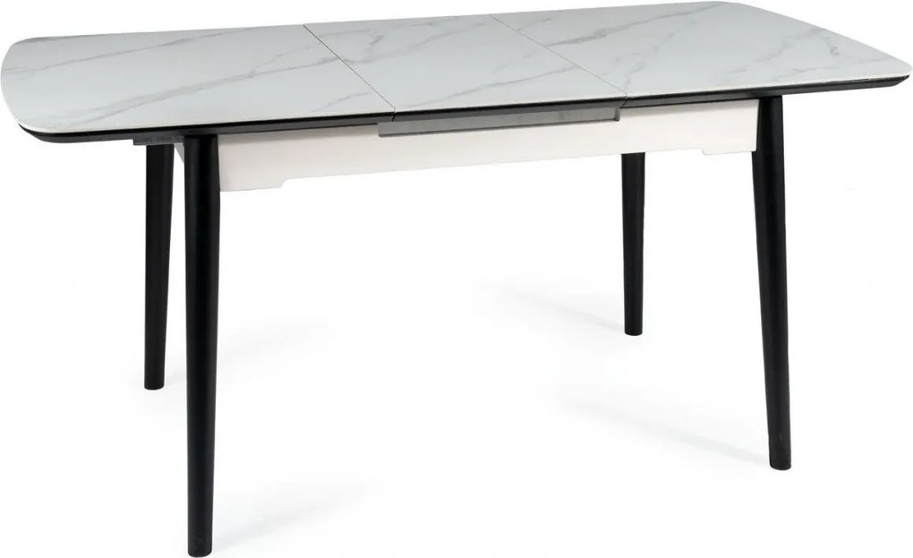 Tavolo allungabile Apollo Ceramic effetto marmo bianco/nero opaco - L120-160 cm