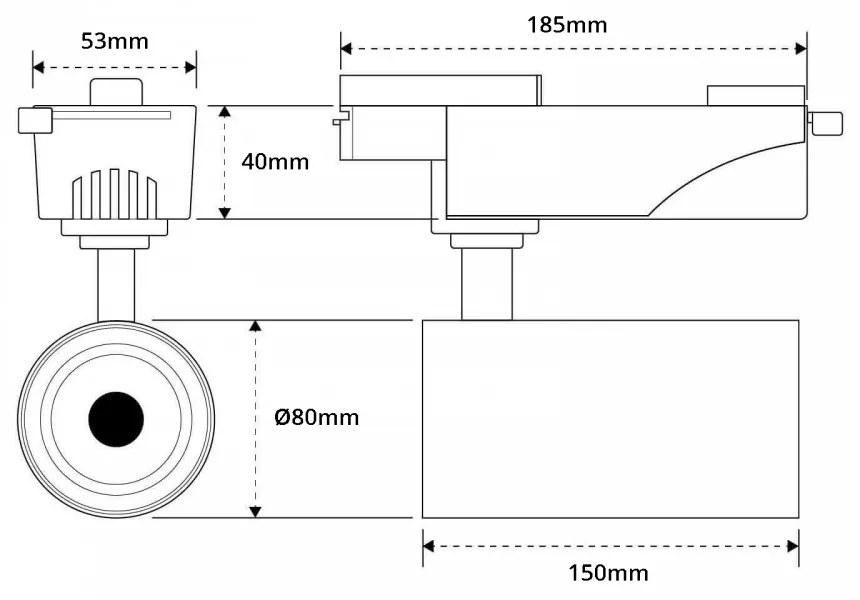 Faro LED 30W Monofase 60° 120lm/W, CRI92 no Flickering - BRIDGELUX LED Colore Bianco Freddo 6.000K