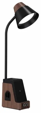 Immax 08999L - Lampada da tavolo LED+CCT dimmerabile con ricarica wireless Qi IDEAL LED/8W/230V, marrone