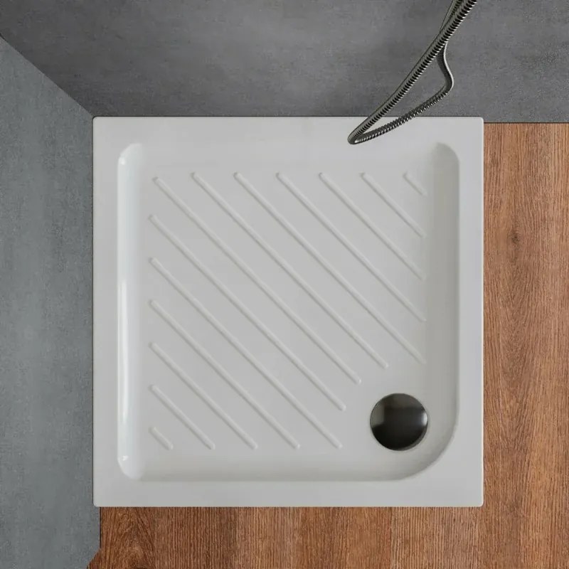 Piatto doccia 70x70 quadrato in ceramica bianco Dolomite Gemma