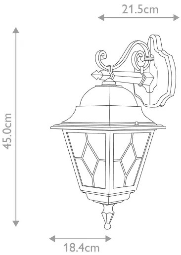 Elstead NR2-BLK - Applique da esterno NORFOLK 1xE27/100W/230V IP43